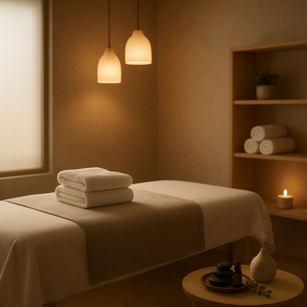 Ruhiger Spa-Behandlungsraum